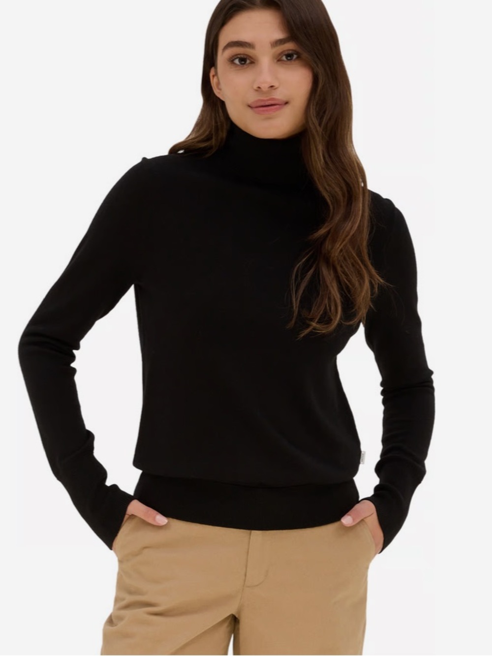 New with tags Vallier Haven Lightweight 💯 Merino Turtleneck Sweater in Black XS